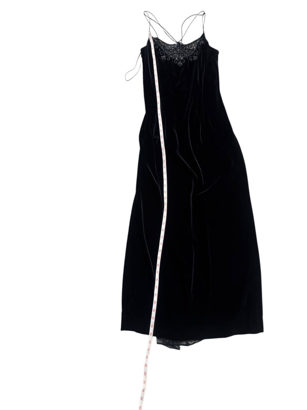 Vintage Dave & Johnny Black Velvet Beaded Formal Gown By Laura Riner Size
 9/10 - Picture 6 of 11